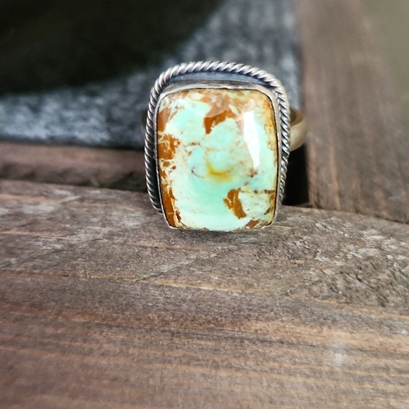 Rare NWOT Native American Navajo  Australian Variscite & Sterling Ring 💍 💚 - Picture 3 of 17